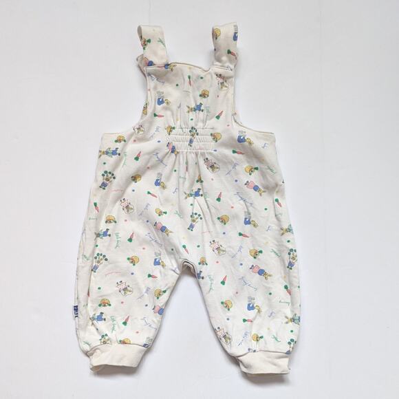 Vtg Baby N Overalls Baby Girls Sz 12m Cream Bunny Cute 90s Garden - Picture 4 of 6